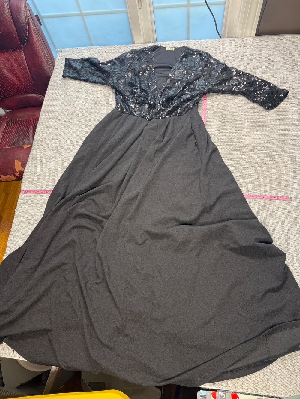 Kiyonna Black Sequin Bodice Evening Dress 1X